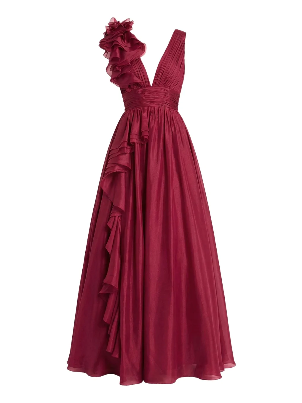 Plunging V-Neck Ruffled Ball Gown Plunging V-Neck Ruffled Ball Gown