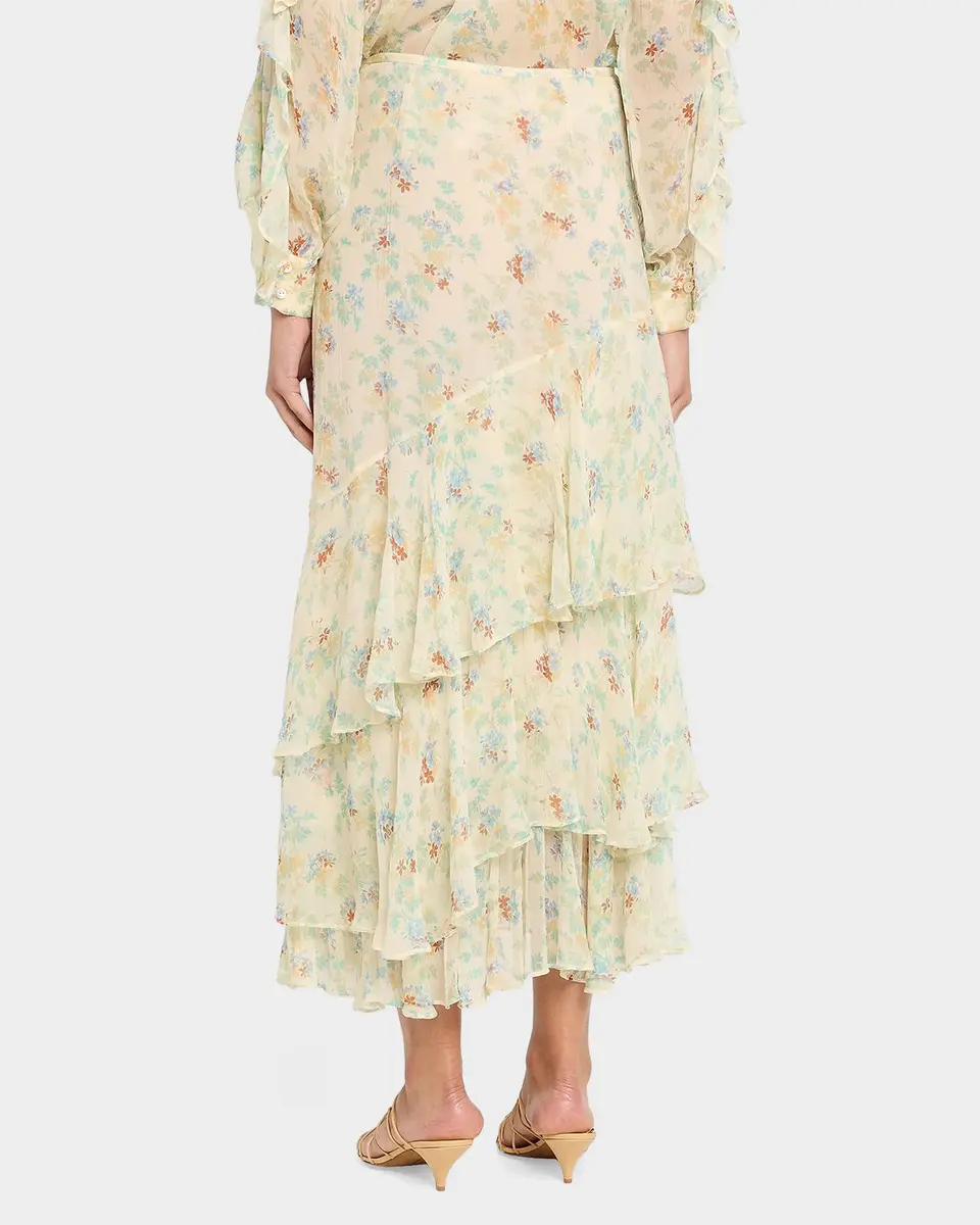 Ulla Johnson Meadow Silk Midi Skirt | Thumbnail 3 Ulla Johnson Meadow Silk Midi Skirt | Thumbnail 3
