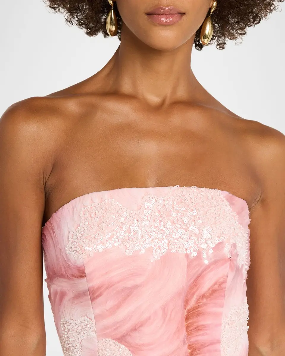 HELSI Vivi Strapless Floral Sequin Beaded Midi Dress | Thumbnail 5 HELSI Vivi Strapless Floral Sequin Beaded Midi Dress | Thumbnail 5
