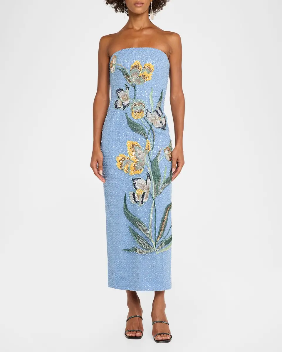 HELSI Sofia Strapless Beaded Floral Gown | Thumbnail 2