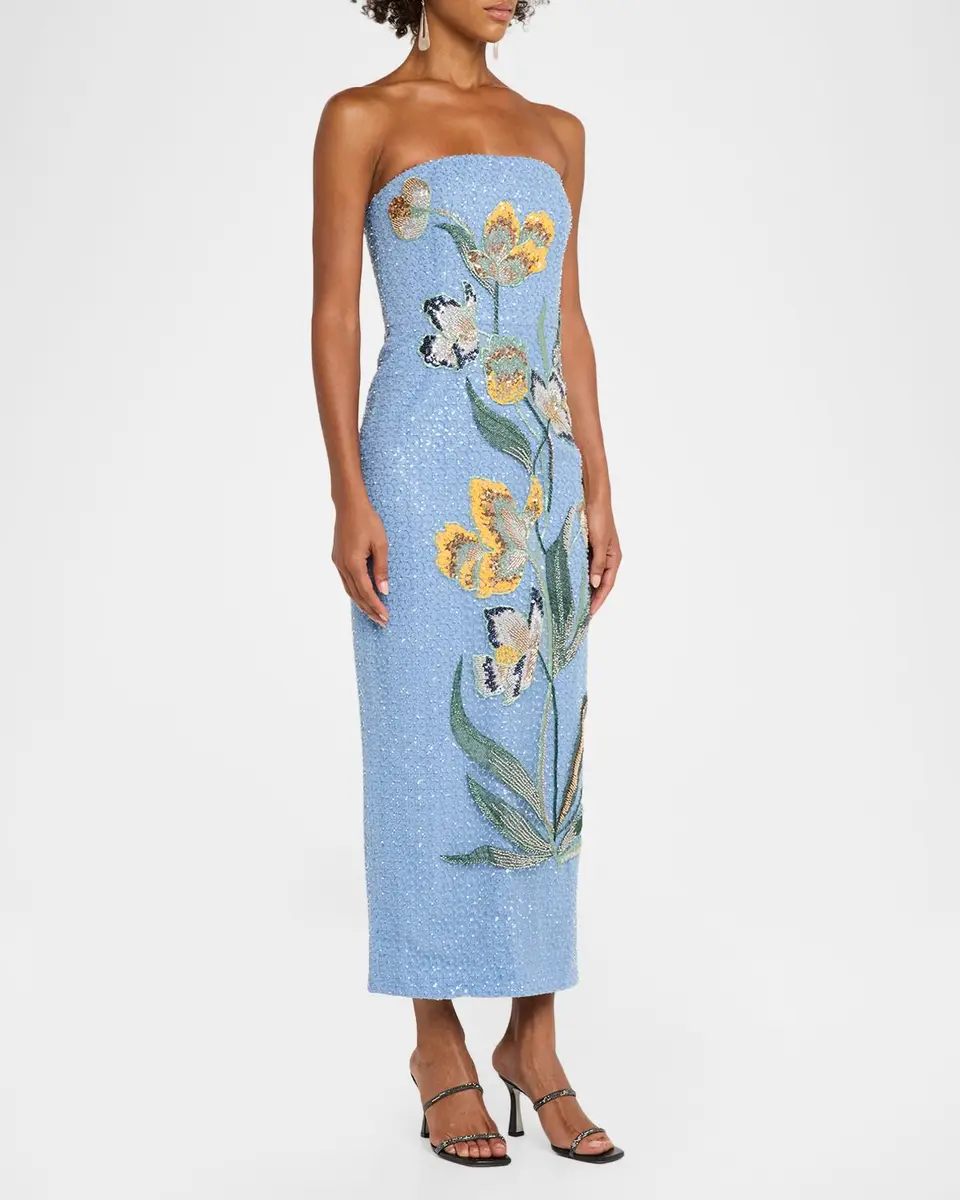 HELSI Sofia Strapless Beaded Floral Gown | Thumbnail 4