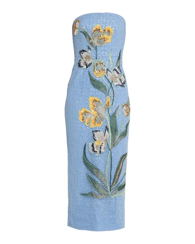 HELSI Sofia Strapless Beaded Floral Gown