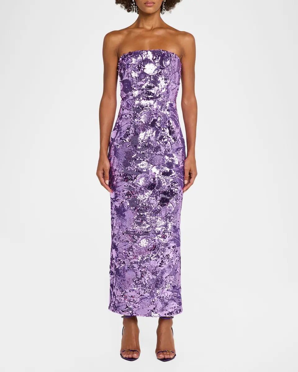 HELSI Leslie Strapless Sequin Column Gown | Thumbnail 2
