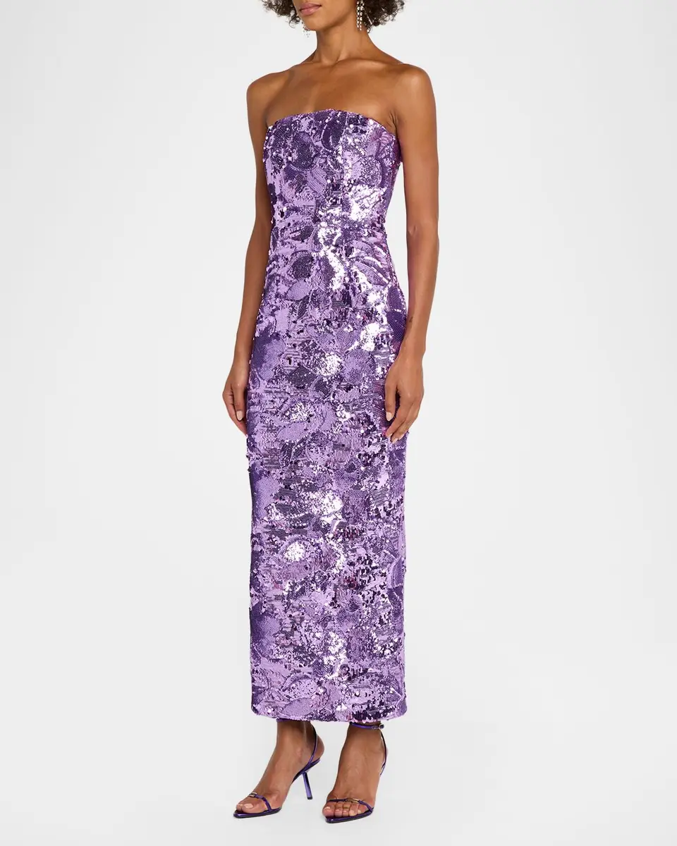 HELSI Leslie Strapless Sequin Column Gown | Thumbnail 4