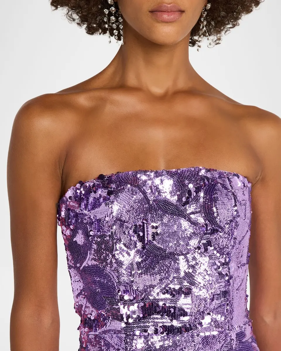 HELSI Leslie Strapless Sequin Column Gown | Thumbnail 5
