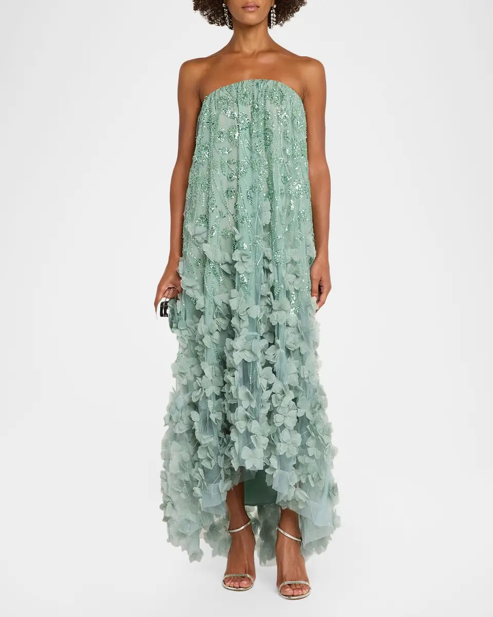 HELSI Alice Beaded Floral Strapless Dress | Thumbnail 2 HELSI Alice Beaded Floral Strapless Dress | Thumbnail 2