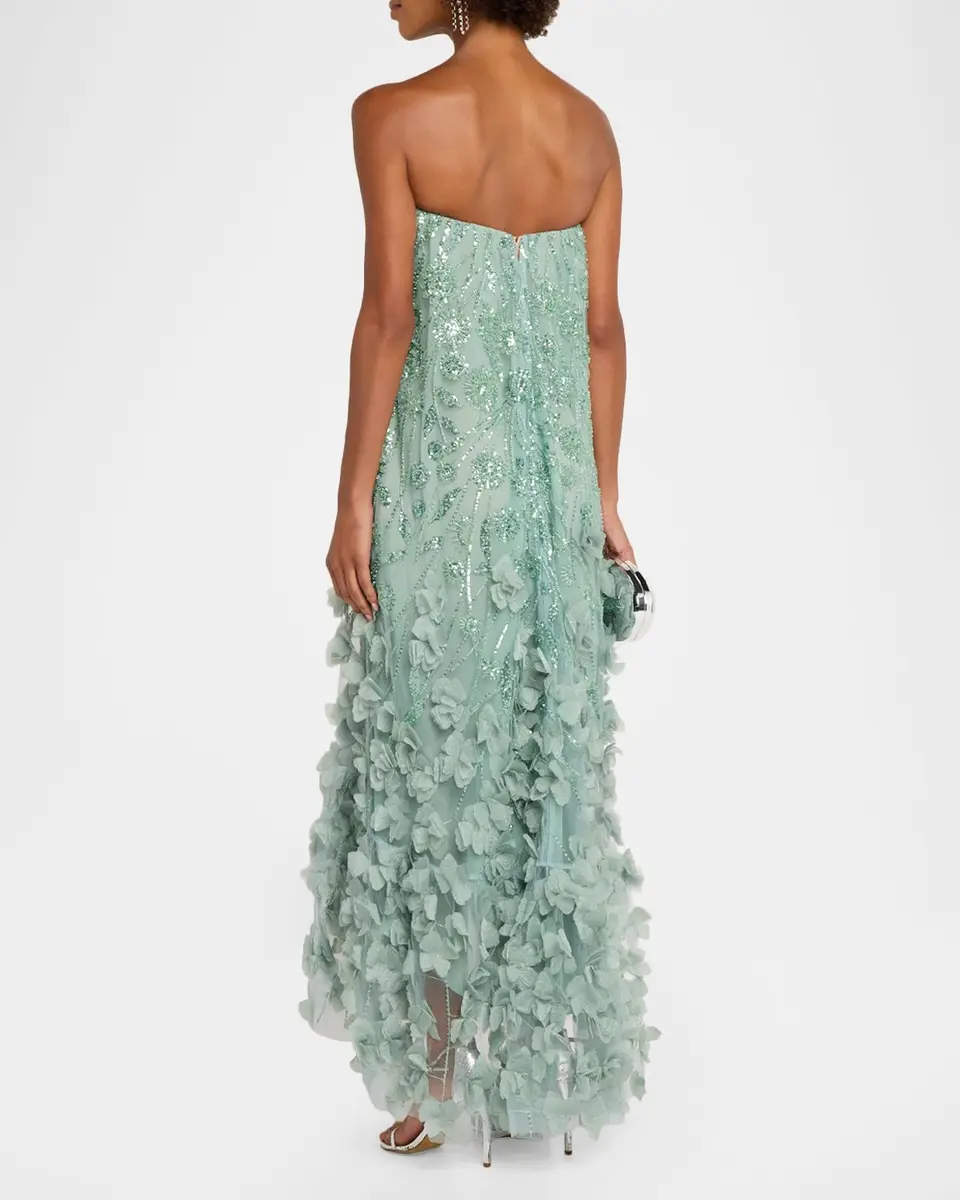 HELSI Alice Beaded Floral Strapless Dress | Thumbnail 3 HELSI Alice Beaded Floral Strapless Dress | Thumbnail 3
