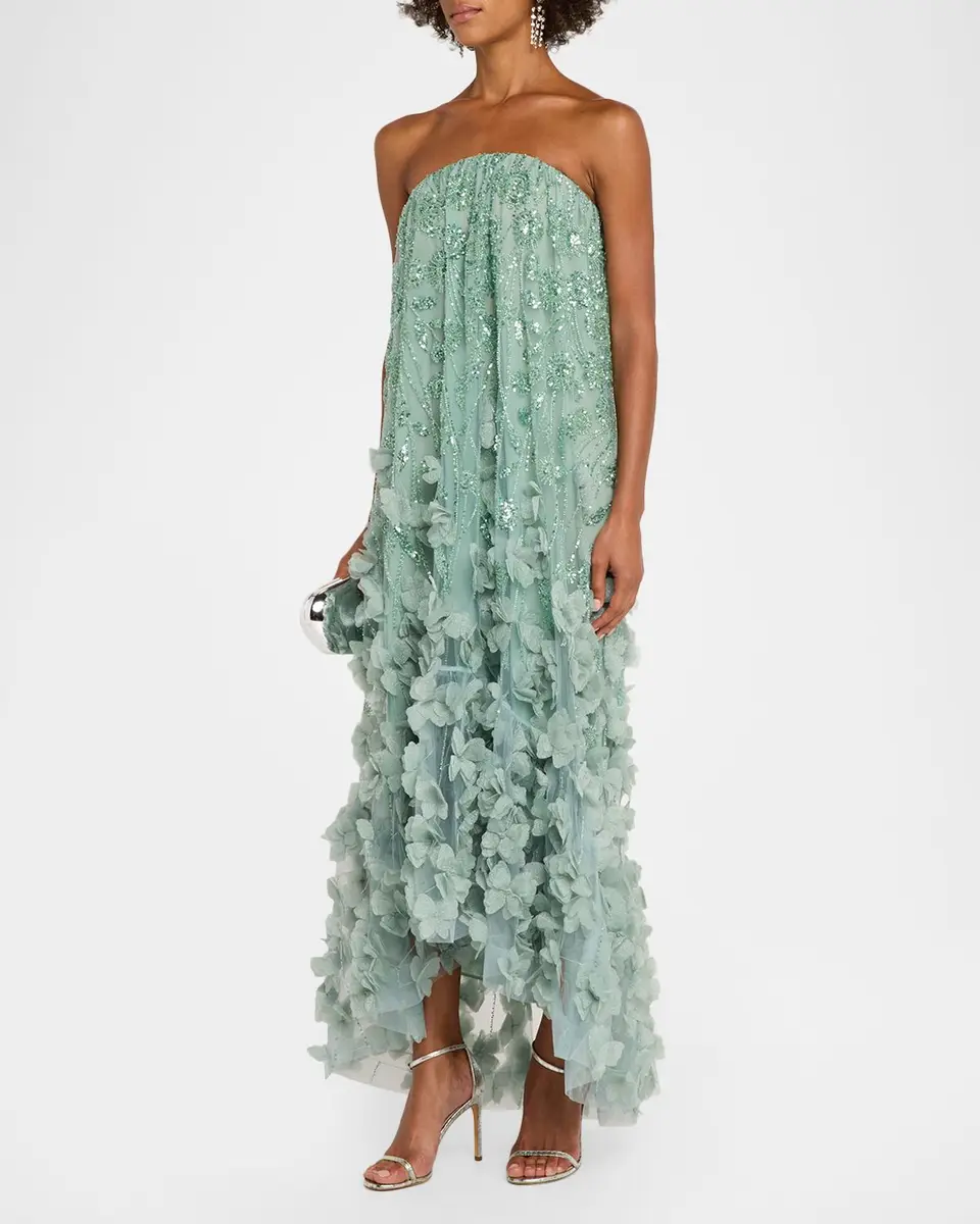 HELSI Alice Beaded Floral Strapless Dress | Thumbnail 4 HELSI Alice Beaded Floral Strapless Dress | Thumbnail 4