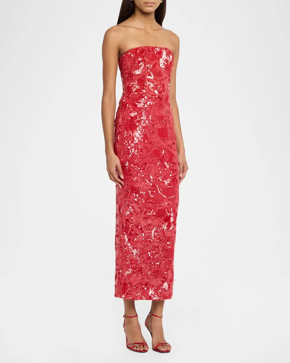 HELSI Leslie Strapless Sequin Column Gown | Thumbnail 4