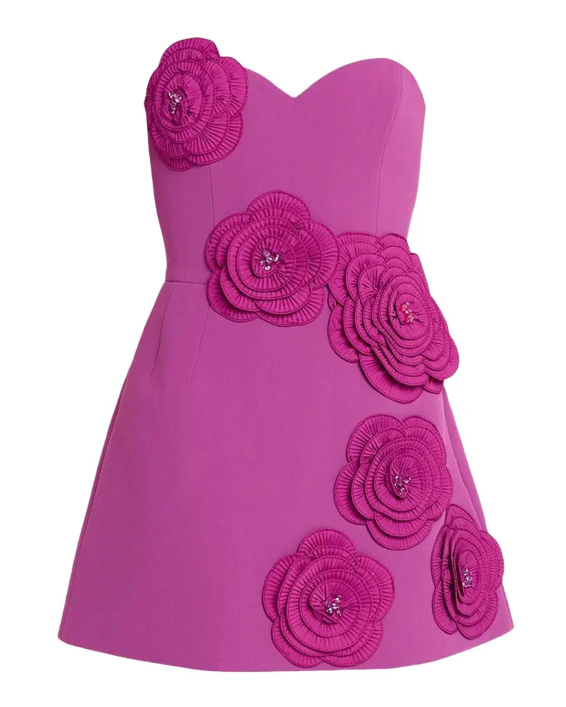 HELSI Gia Strapless Floral Applique Mini Dress | Image 1 HELSI Gia Strapless Floral Applique Mini Dress | Image 1