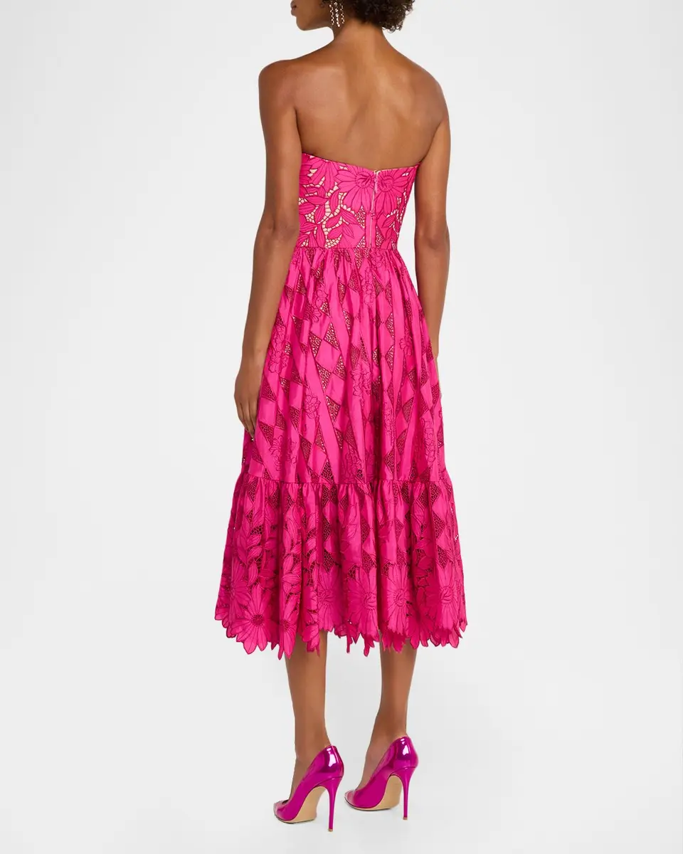 HELSI Candace Strapless Floral Lace Bustier Dress | Thumbnail 3 HELSI Candace Strapless Floral Lace Bustier Dress | Thumbnail 3