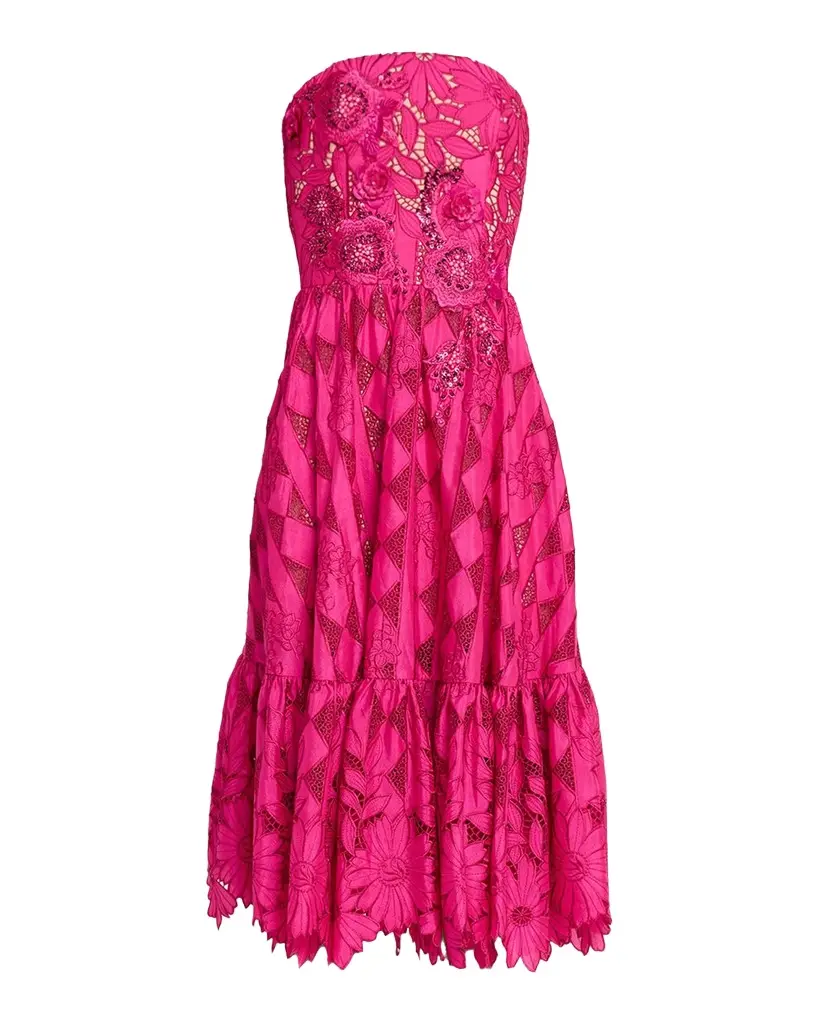 HELSI Candace Strapless Floral Lace Bustier Dress