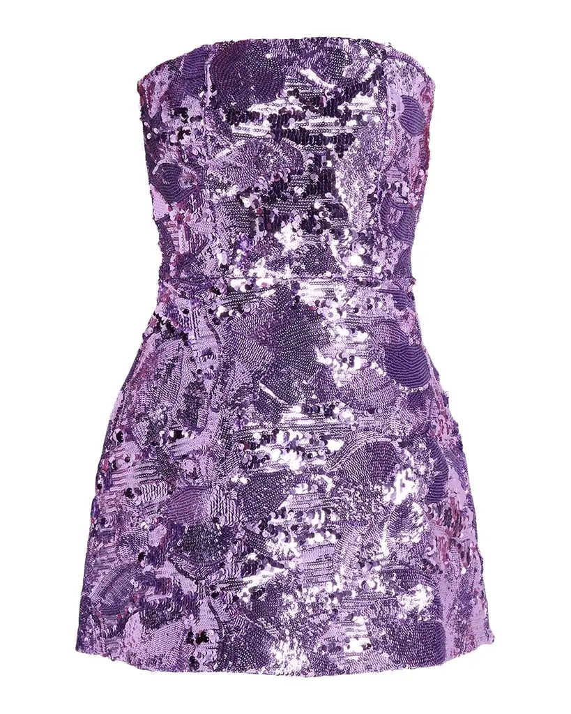 HELSI Linda Strapless Floral Sequin A-Line Mini Dress | Image 1 HELSI Linda Strapless Floral Sequin A-Line Mini Dress | Image 1