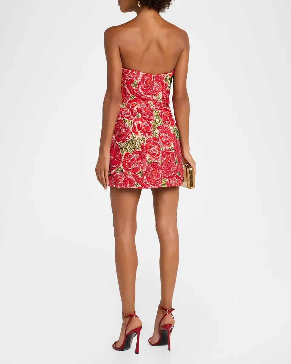 HELSI Caprice Strapless 3D Floral A-lIne Mini Dress | Thumbnail 3