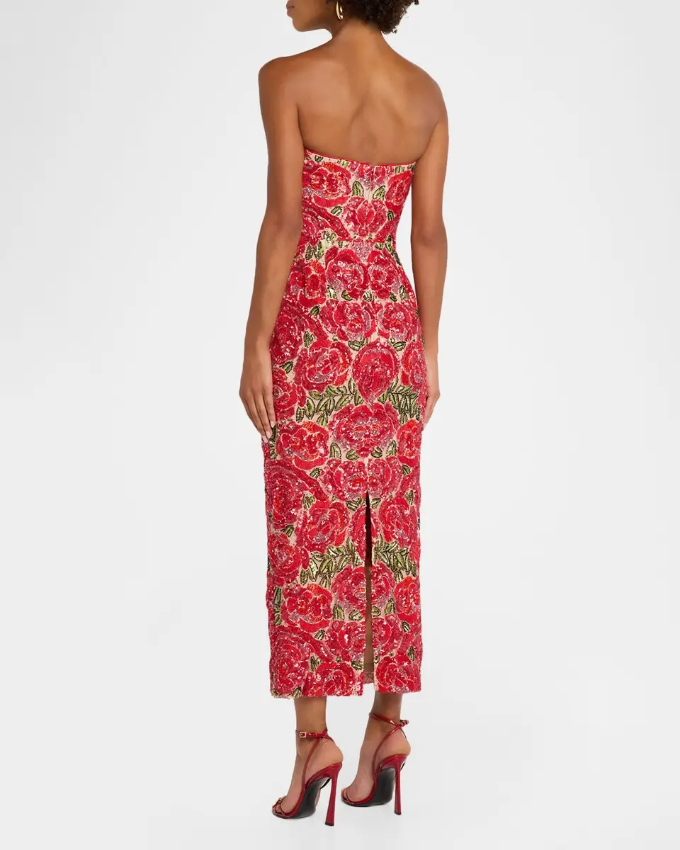 HELSI Victoria 3D Strapless Floral Sequin Gown | Thumbnail 3 HELSI Victoria 3D Strapless Floral Sequin Gown | Thumbnail 3