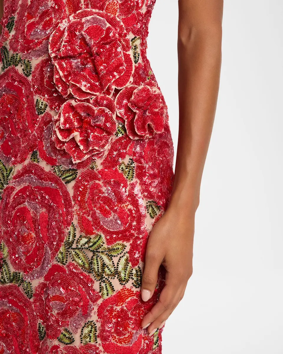 HELSI Victoria 3D Strapless Floral Sequin Gown | Thumbnail 5 HELSI Victoria 3D Strapless Floral Sequin Gown | Thumbnail 5