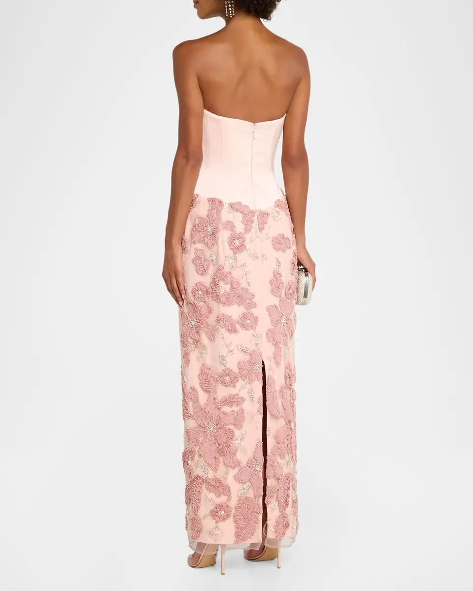 HELSI Julia Strapless Sweetheart Corset Floral Gown | Thumbnail 3 HELSI Julia Strapless Sweetheart Corset Floral Gown | Thumbnail 3