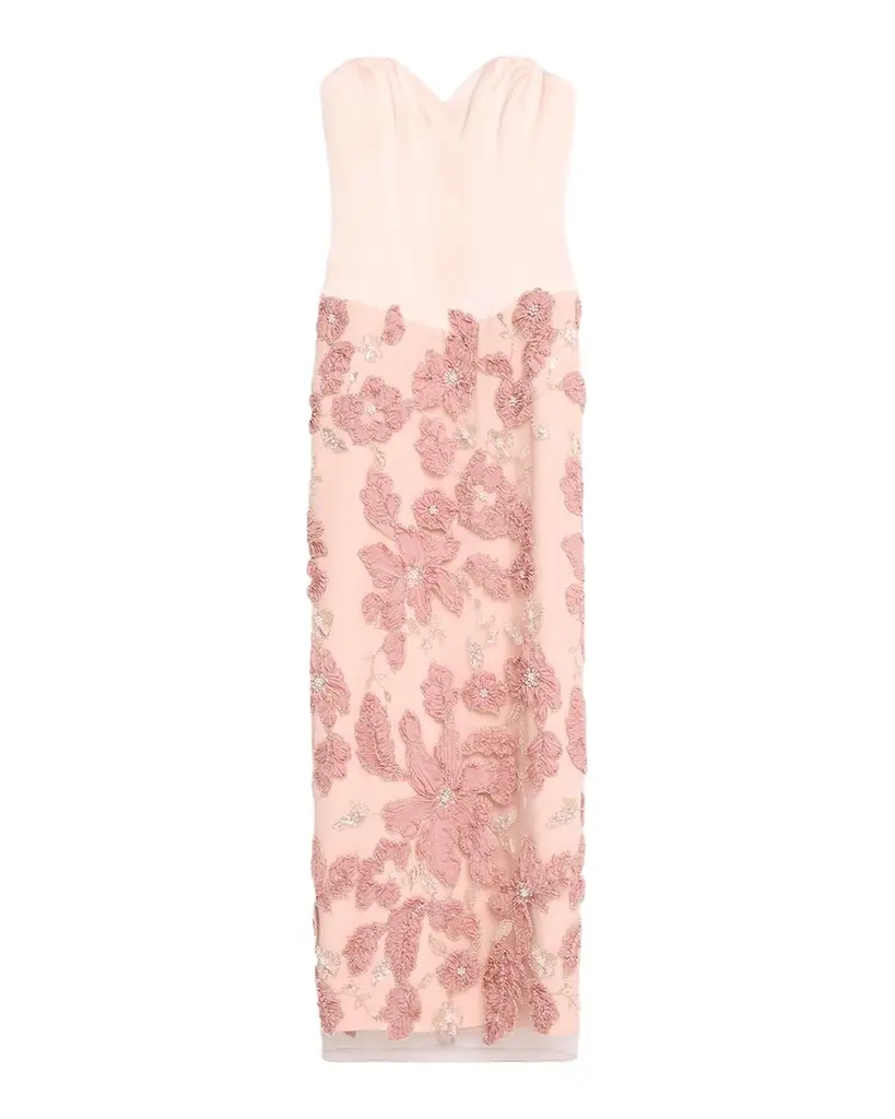 HELSI Julia Strapless Sweetheart Corset Floral Gown | Image 1 HELSI Julia Strapless Sweetheart Corset Floral Gown | Image 1