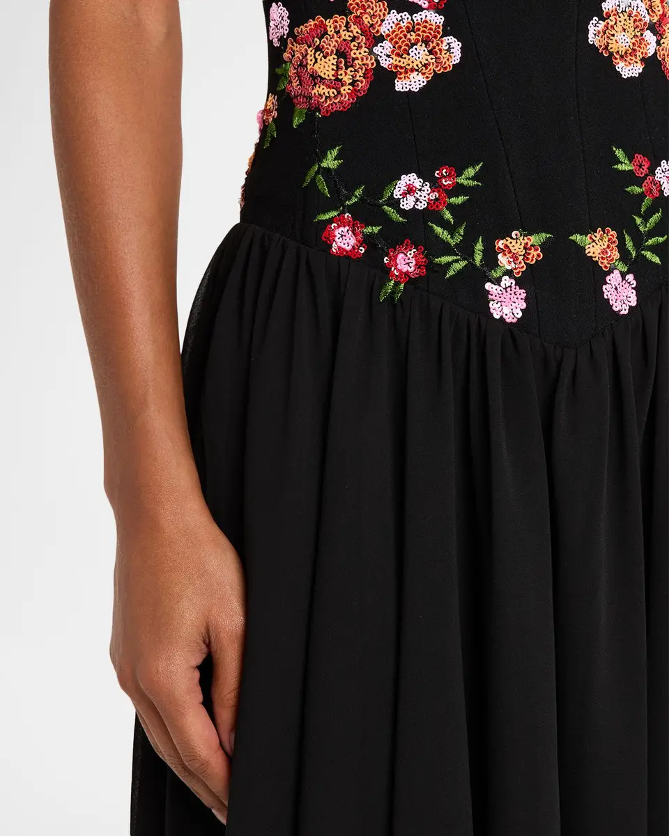 HELSI Caroline Floral Appliqué Strapless Corset Gown | Thumbnail 5 HELSI Caroline Floral Appliqué Strapless Corset Gown | Thumbnail 5