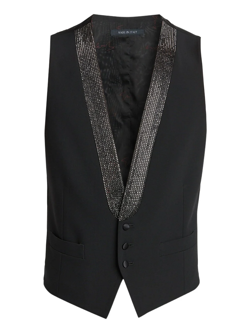 Giorgio Armani Men's Crystal-Embellished Wool-Blend Vest