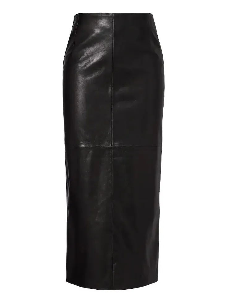 Elisse leather pencil skirt