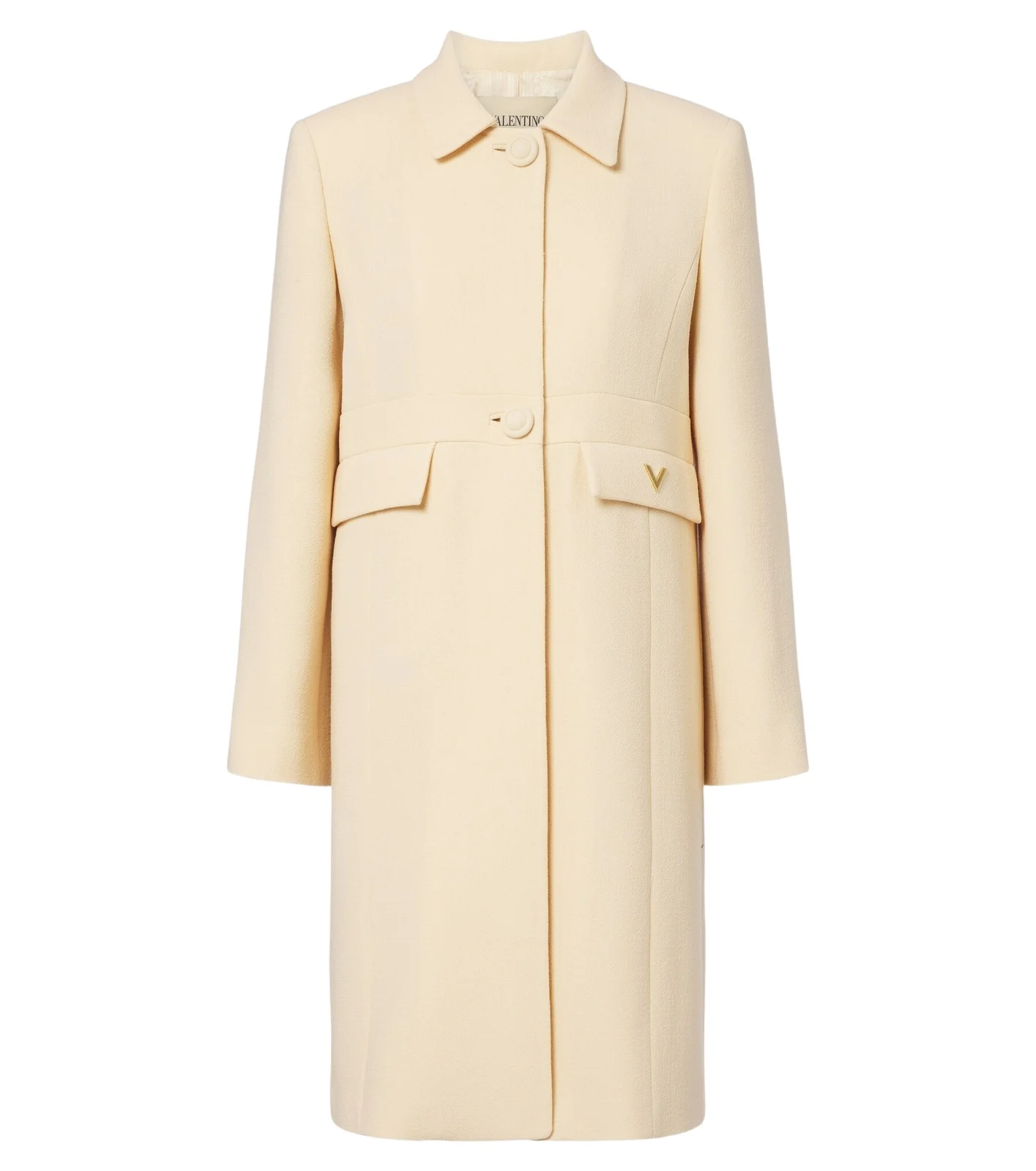 Valentino Garavani VGold virgin wool crêpe coat