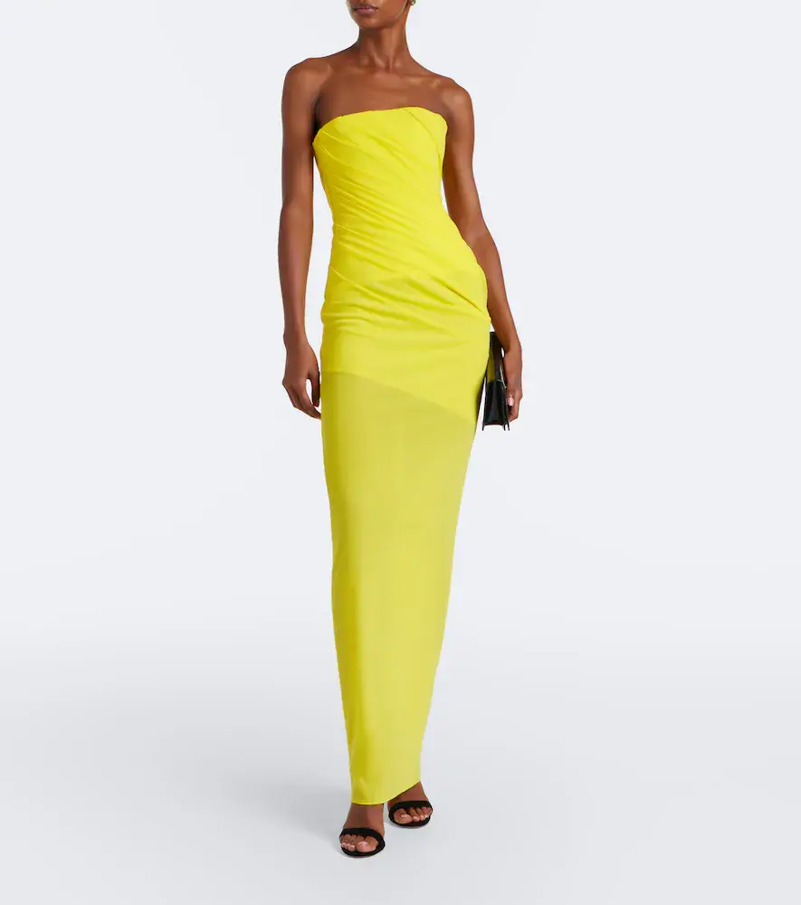 Alex Perry Ruched mesh bustier gown | Thumbnail 2