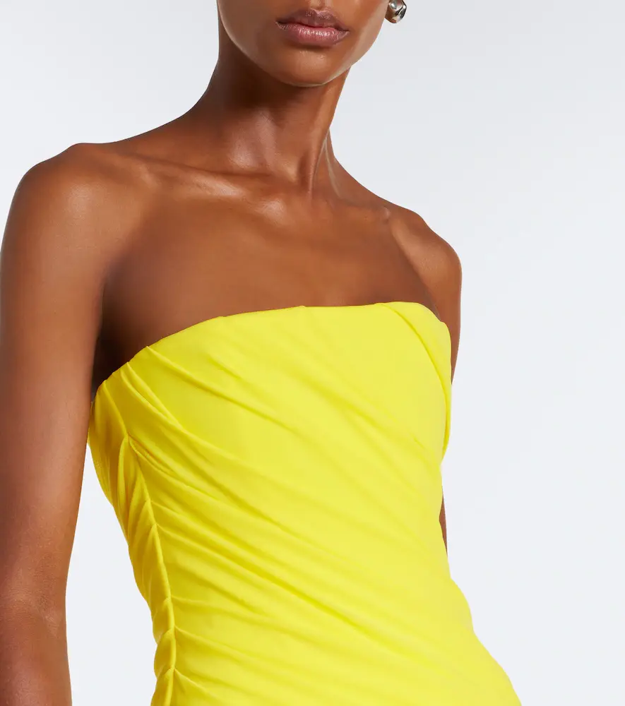 Alex Perry Ruched mesh bustier gown | Thumbnail 4