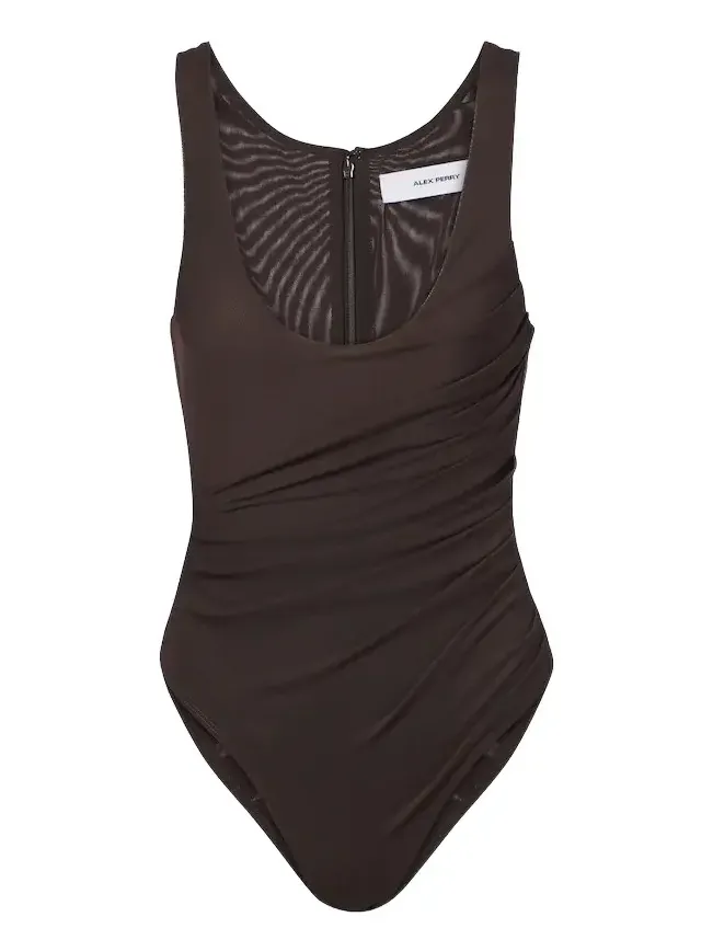 Gathered mesh bodysuit