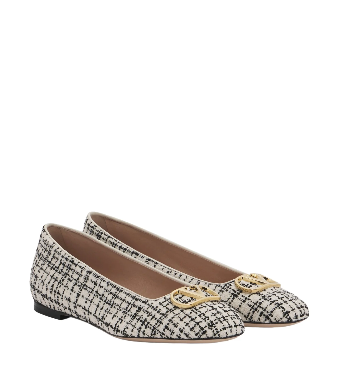 Valentino Garavani VLogo bouclé ballet flats