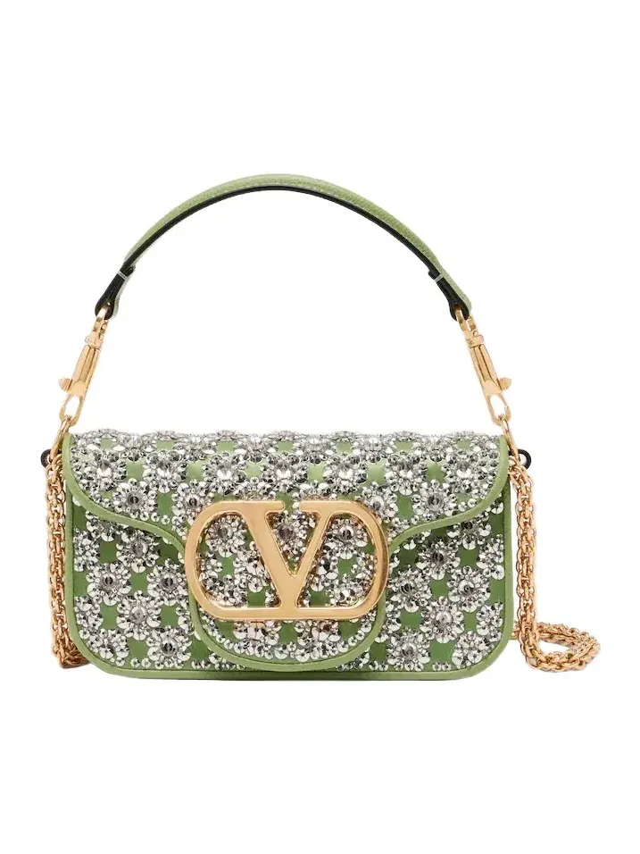 Locò Small embellished satin shoulder bag Locò Small embellished satin shoulder bag