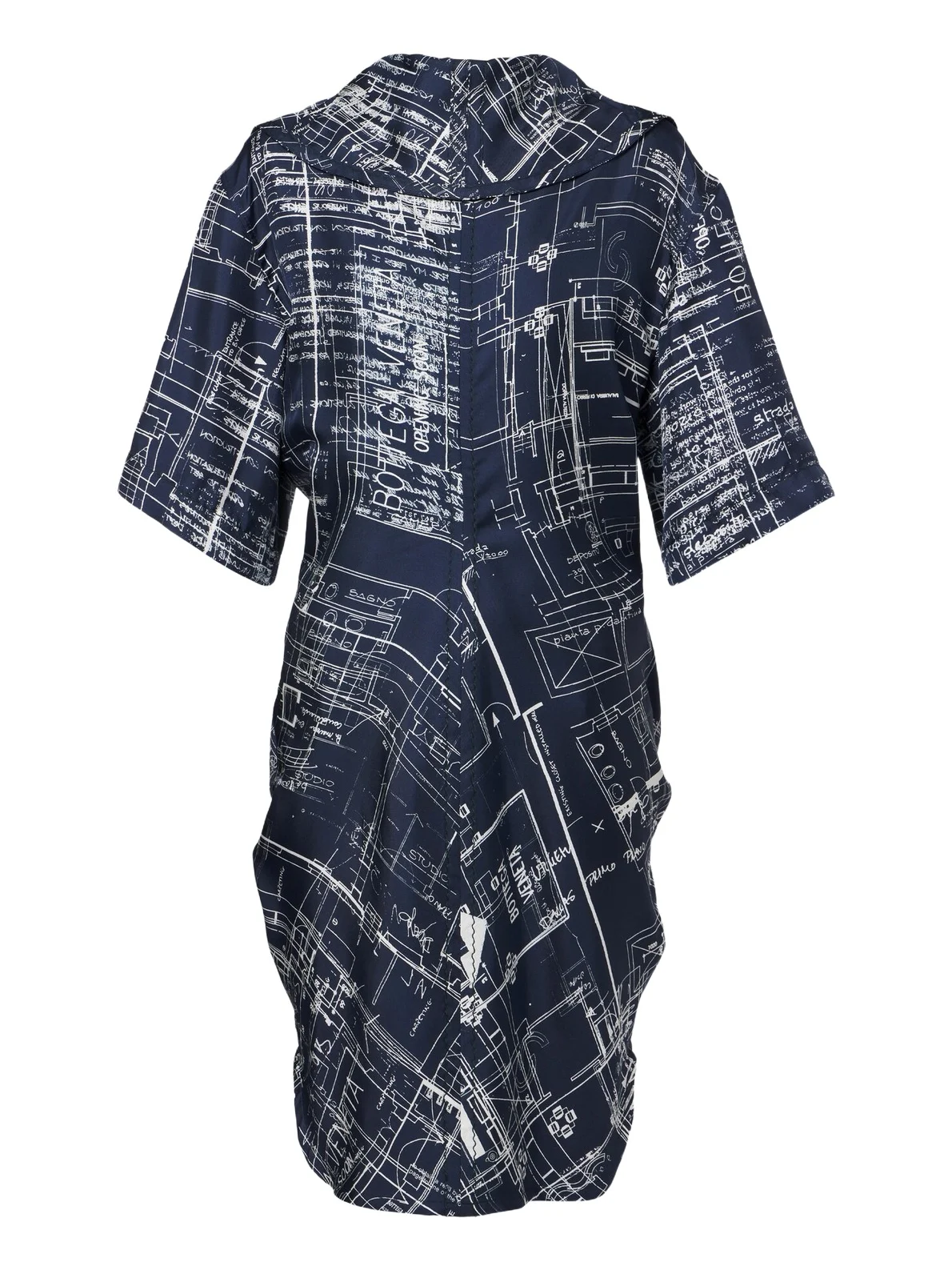 Printed silk twill midi dress