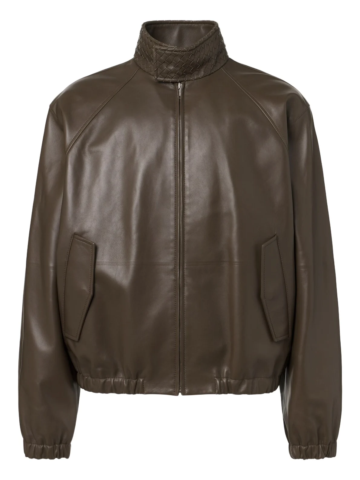 Intrecciato leather blouson jacket Intrecciato leather blouson jacket