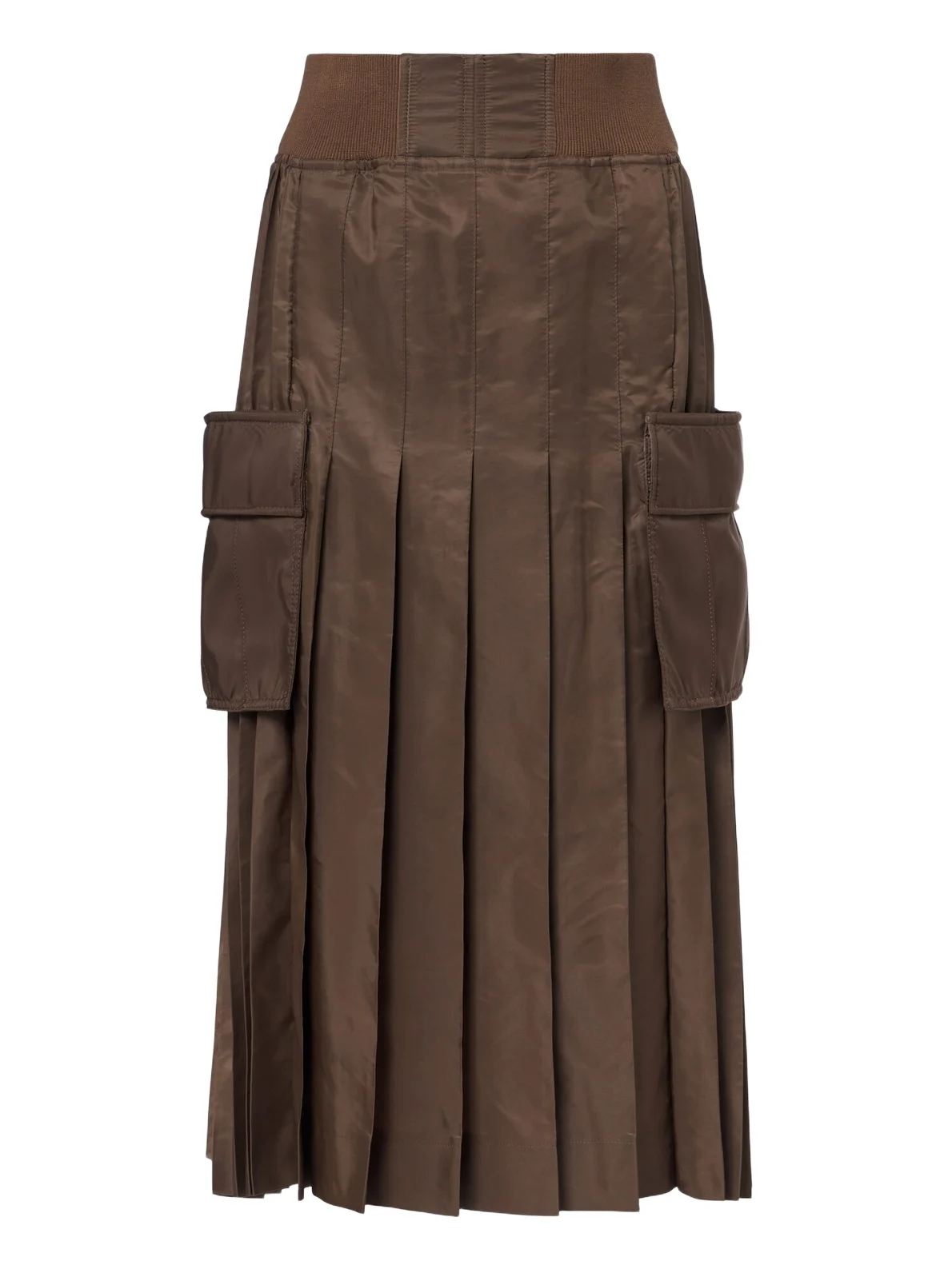 Pleated twill midi skirt Pleated twill midi skirt