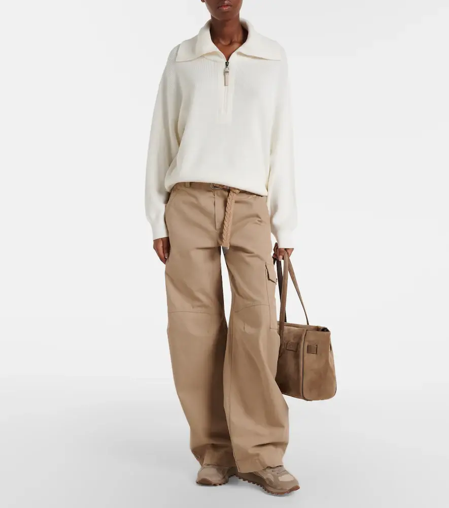 Brunello Cucinelli Shearling-trimmed sneakers | Thumbnail 4 Brunello Cucinelli Shearling-trimmed sneakers | Thumbnail 4