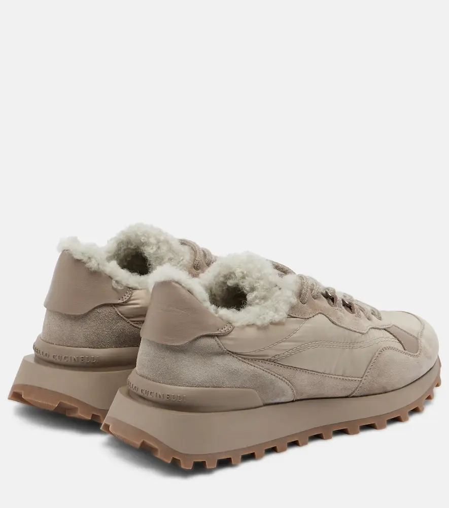 Brunello Cucinelli Shearling-trimmed sneakers | Thumbnail 5 Brunello Cucinelli Shearling-trimmed sneakers | Thumbnail 5