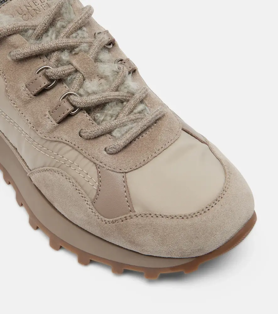 Brunello Cucinelli Shearling-trimmed sneakers | Thumbnail 6 Brunello Cucinelli Shearling-trimmed sneakers | Thumbnail 6