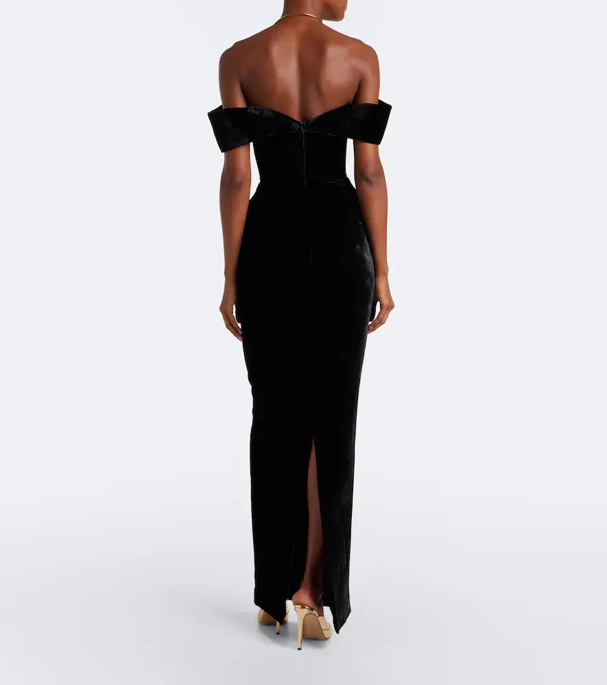 RACHEL GILBERT Ryn off-shoulder velvet corset gown | Thumbnail 3 RACHEL GILBERT Ryn off-shoulder velvet corset gown | Thumbnail 3