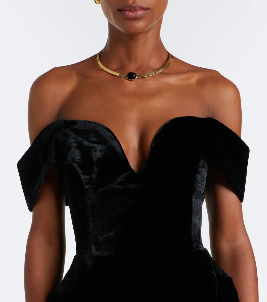 RACHEL GILBERT Ryn off-shoulder velvet corset gown | Thumbnail 4 RACHEL GILBERT Ryn off-shoulder velvet corset gown | Thumbnail 4
