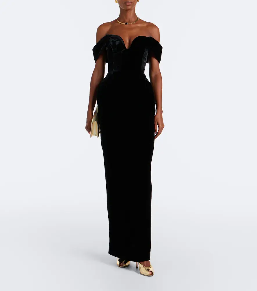 RACHEL GILBERT Ryn off-shoulder velvet corset gown | Thumbnail 5 RACHEL GILBERT Ryn off-shoulder velvet corset gown | Thumbnail 5