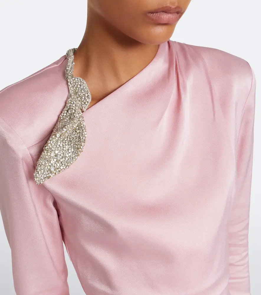 RACHEL GILBERT Oryx embellished crêpe satin cocktail dress | Thumbnail 3 RACHEL GILBERT Oryx embellished crêpe satin cocktail dress | Thumbnail 3