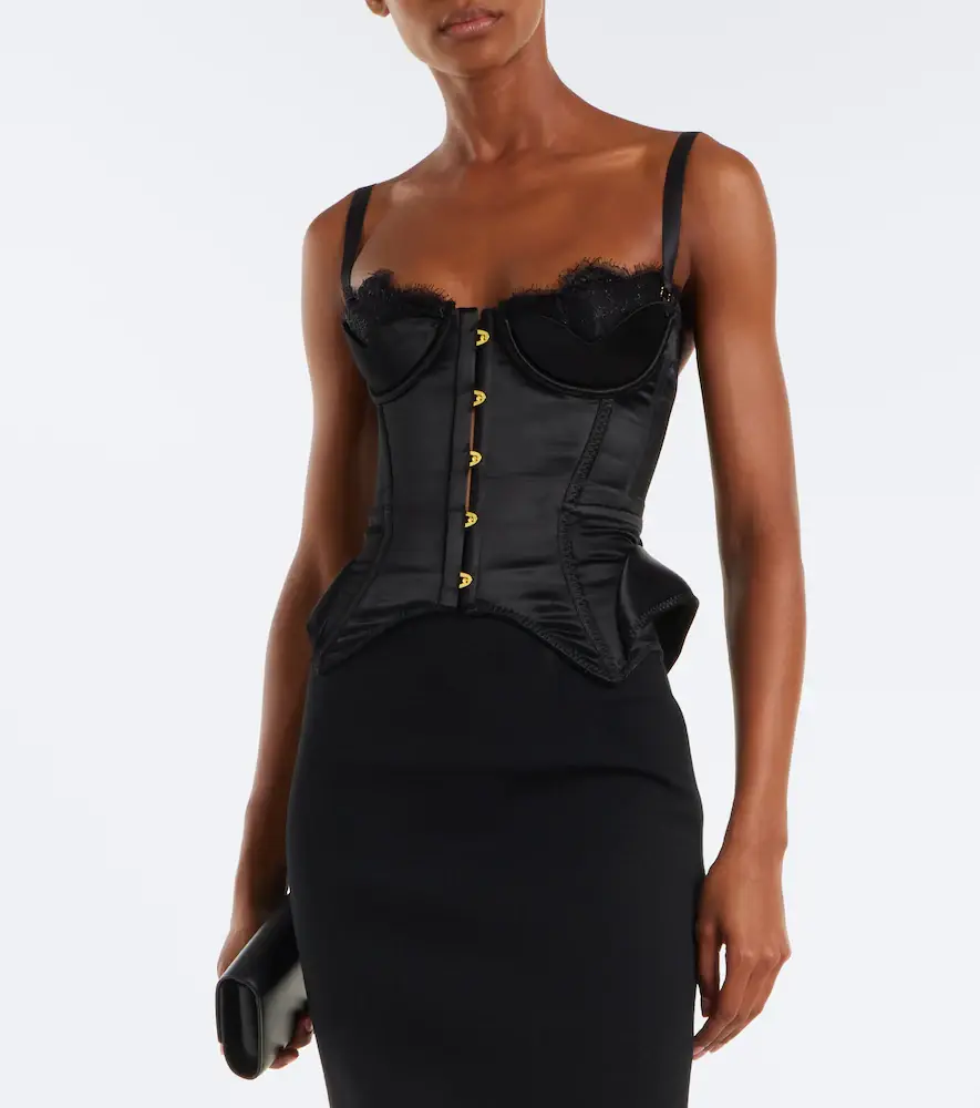 Maria Lucia Hohan Samya lace-trimmed satin bustier top | Thumbnail 3 Maria Lucia Hohan Samya lace-trimmed satin bustier top | Thumbnail 3