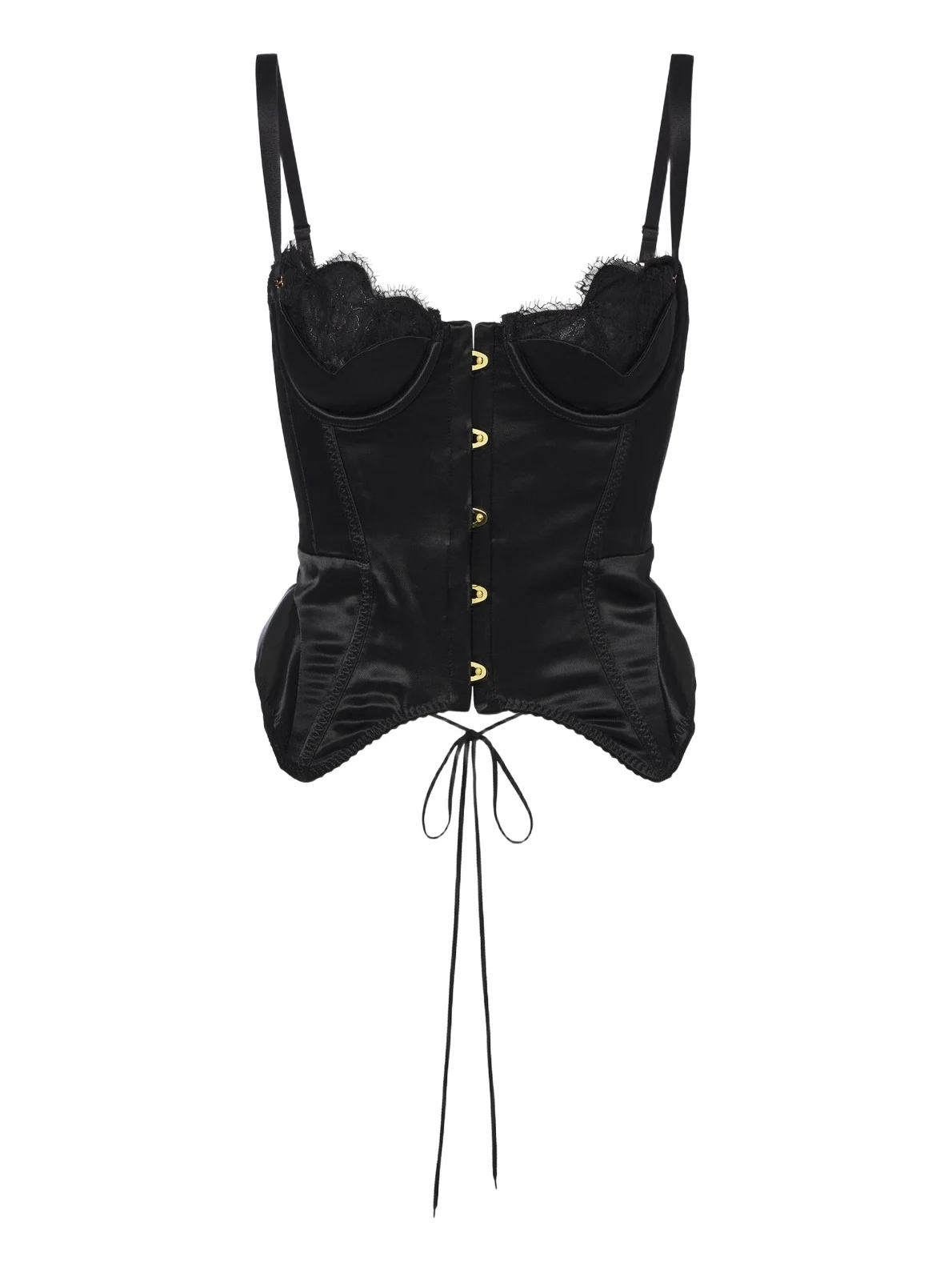 Samya lace-trimmed satin bustier top