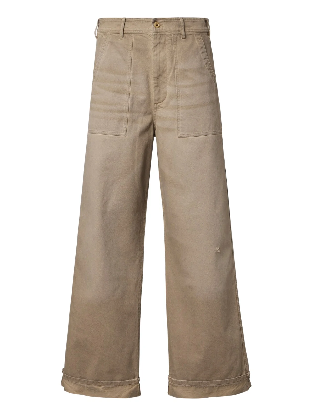 Cotton twill wide-leg pants Cotton twill wide-leg pants
