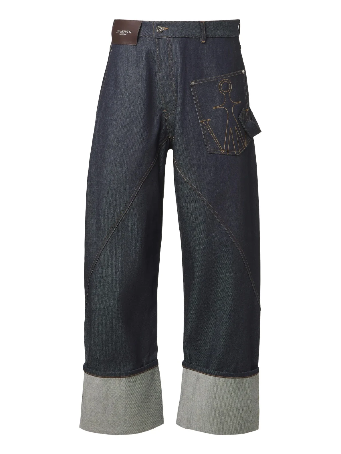 Embroidered wide-leg jeans