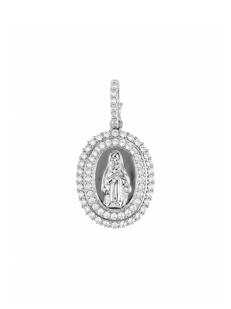 Wish Fine Jewelry 0.95ct Diamond 18K Gold Medal Pendant
