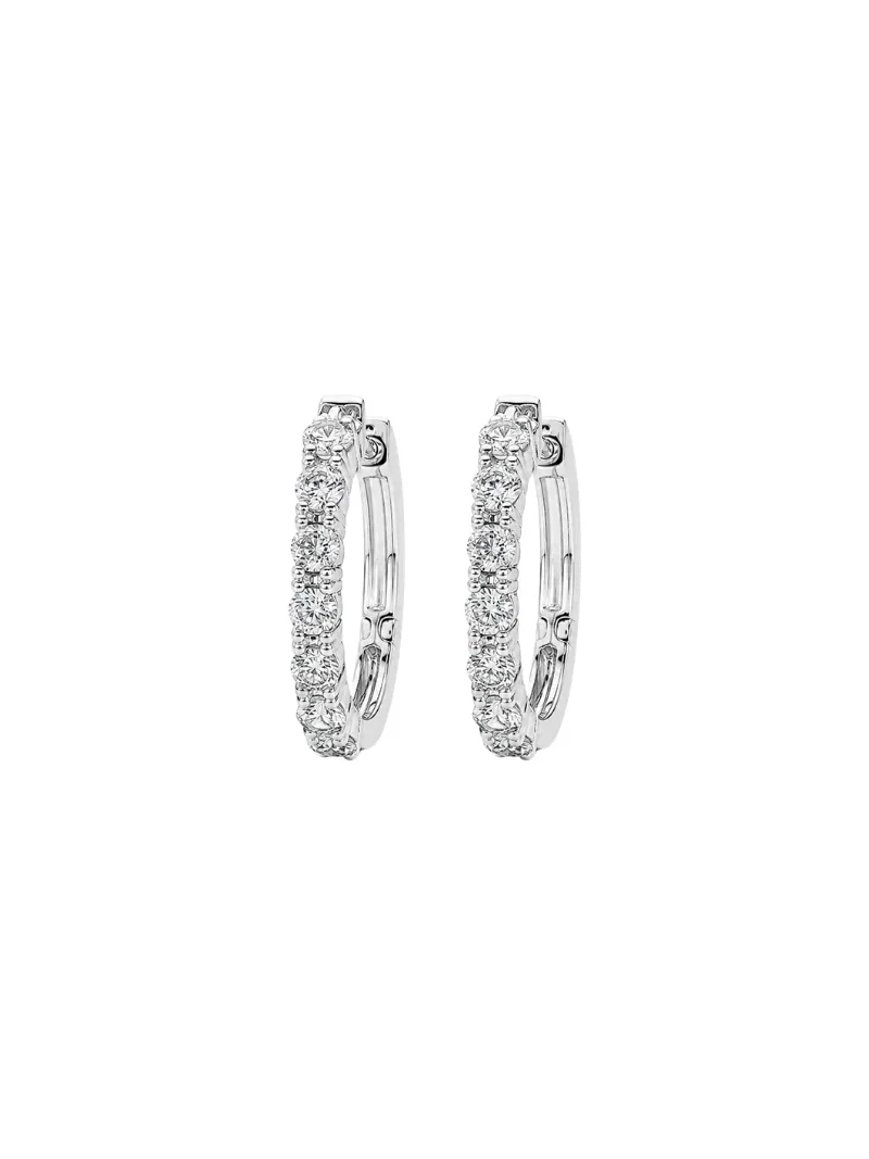 1.00ct Diamond 14K Gold Hoop Earrings 1.00ct Diamond 14K Gold Hoop Earrings