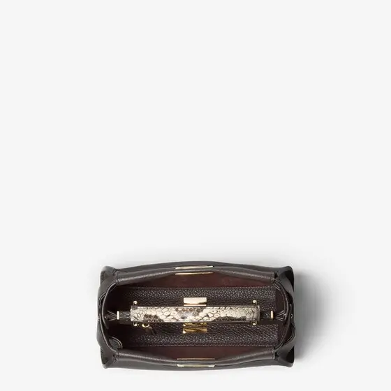 Fendi Peekaboo Mini Ebony Cuoio Romano Leather Bag | Thumbnail 4 Fendi Peekaboo Mini Ebony Cuoio Romano Leather Bag | Thumbnail 4