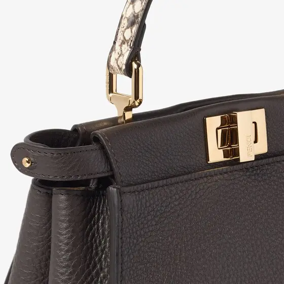 Fendi Peekaboo Mini Ebony Cuoio Romano Leather Bag | Thumbnail 5 Fendi Peekaboo Mini Ebony Cuoio Romano Leather Bag | Thumbnail 5