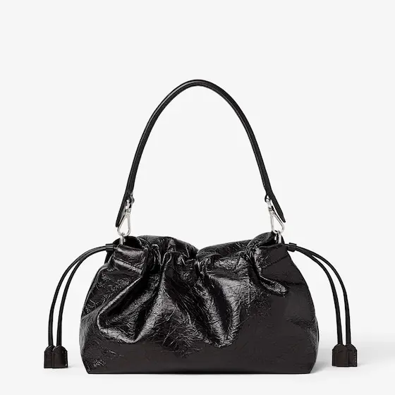 Fendi Baguette Soft Large Crackled Black Leather Bag | Thumbnail 3 Fendi Baguette Soft Large Crackled Black Leather Bag | Thumbnail 3